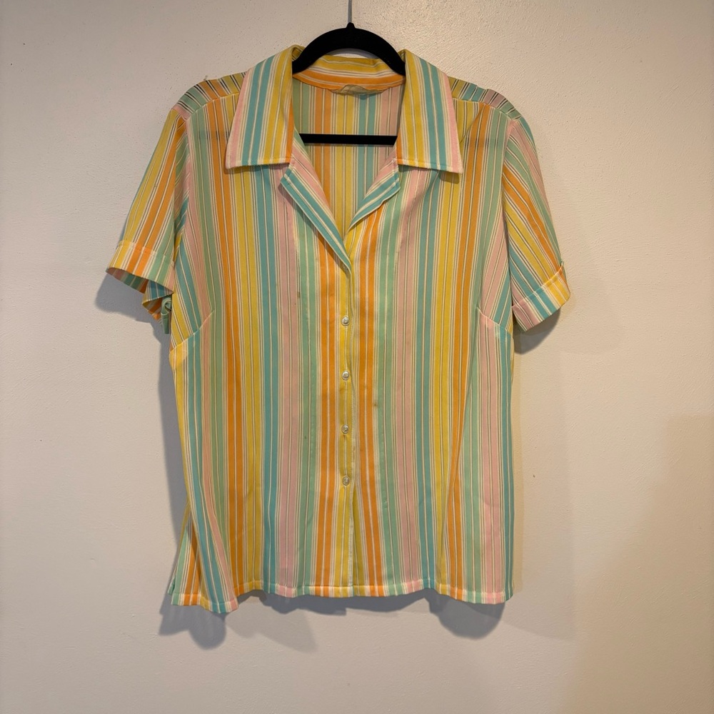 Vibrant Striped Button Down Shirt